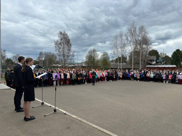 Традиционная линейка, посвящённая Дню Победы.